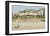 Tennis Match at a Resort-null-Framed Art Print