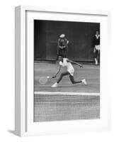 Tennis Player Althea Gibson in Action on Court During Match-Thomas D^ Mcavoy-Framed Premium Photographic Print