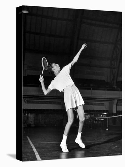 Tennis Player Althea Gibson, Serving the Ball While Playing Tennis-Gordon Parks-Stretched Canvas