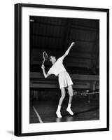 Tennis Player Althea Gibson, Serving the Ball While Playing Tennis-Gordon Parks-Framed Premium Photographic Print