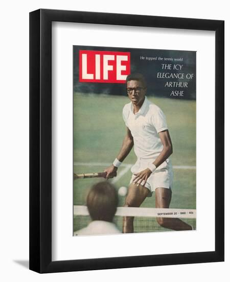 Tennis Player Arthur Ashe, September 20, 1968-Richard Meek-Framed Photographic Print