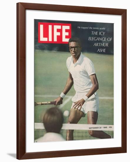 Tennis Player Arthur Ashe, September 20, 1968-Richard Meek-Framed Photographic Print