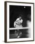 Tennis Player Billie Jean King in Action During US Championship Match at Forest Hills-Richard Meek-Framed Premium Photographic Print