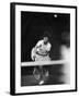 Tennis Player Billie Jean King in Action During US Championship Match at Forest Hills-Richard Meek-Framed Premium Photographic Print