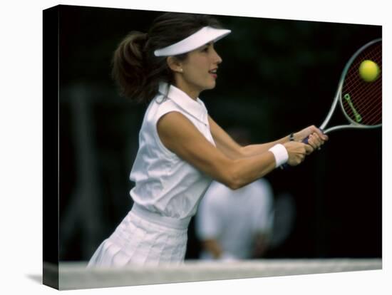 Tennis Player Hitting the Ball-null-Stretched Canvas