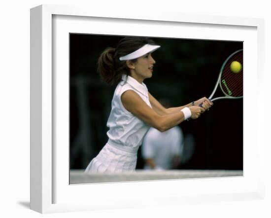 Tennis Player Hitting the Ball-null-Framed Photographic Print