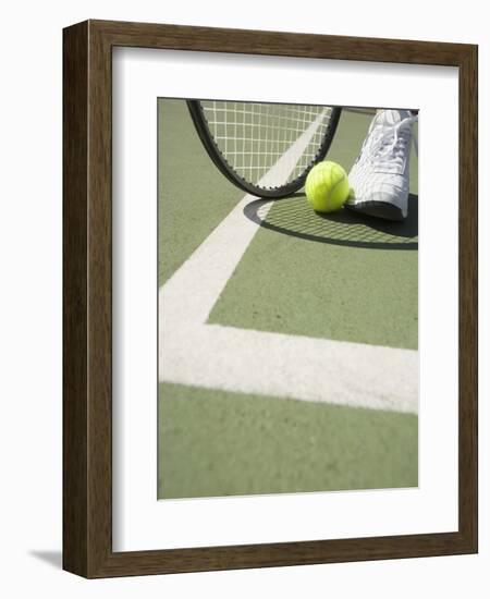 Tennis Player on Court-Tom Grill-Framed Photographic Print