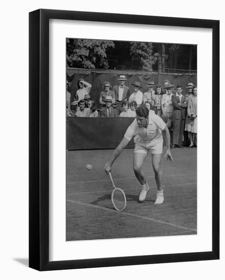 Tennis Player Pierre Pellizza in Action-null-Framed Photographic Print