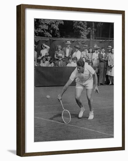 Tennis Player Pierre Pellizza in Action-null-Framed Photographic Print