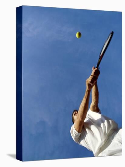 Tennis Player with Blue Sky-null-Stretched Canvas