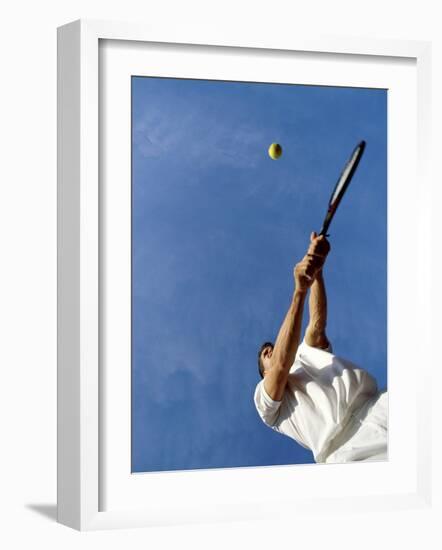 Tennis Player with Blue Sky-null-Framed Photographic Print