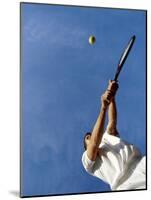 Tennis Player with Blue Sky-null-Mounted Photographic Print