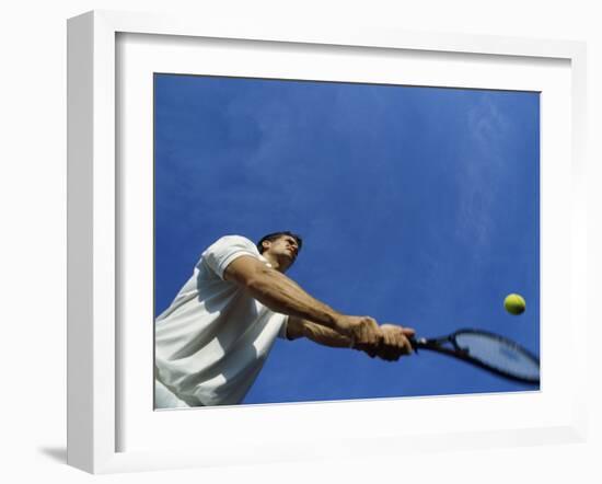 Tennis Player with Blue Sky-null-Framed Photographic Print