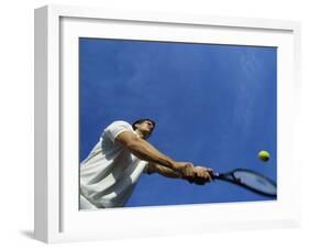 Tennis Player with Blue Sky-null-Framed Photographic Print