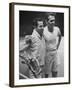 Tennis Players Bobby Riggs and Jack Kramer Posing at Madison Square Garden-Ralph Morse-Framed Premium Photographic Print