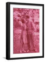 Tennis Players Kissing-null-Framed Photographic Print