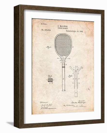 Tennis Racket Patent-Cole Borders-Framed Art Print