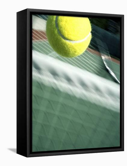 Tennis Racquet, Ball and Net-null-Framed Stretched Canvas