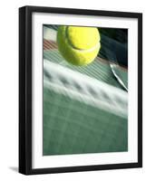 Tennis Racquet, Ball and Net-null-Framed Premium Photographic Print