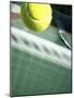 Tennis Racquet, Ball and Net-null-Mounted Photographic Print