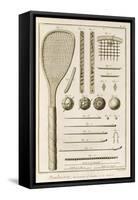 Tennis Racquets and Billiard Cues, from the 'Encyclopedia' by Denis Diderot-J.R. Lucotte-Framed Stretched Canvas