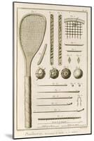 Tennis Racquets and Billiard Cues, from the 'Encyclopedia' by Denis Diderot-J.R. Lucotte-Mounted Giclee Print