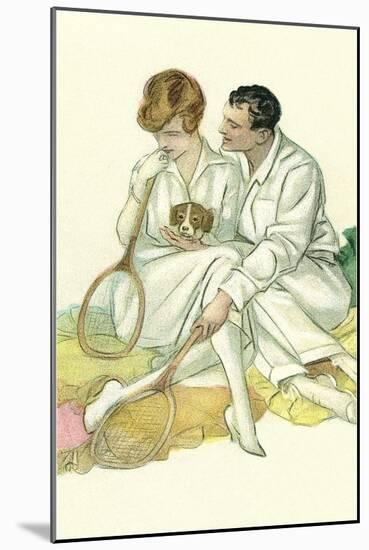 Tennis Romance-null-Mounted Art Print