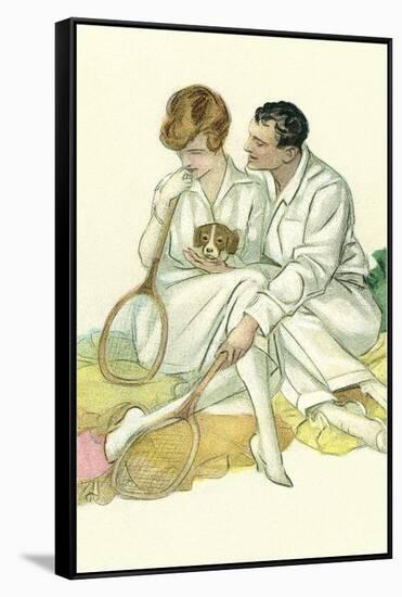 Tennis Romance-null-Framed Stretched Canvas