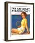 "Tennis Time-Out," Saturday Evening Post Cover, July 20, 1935-Walt Otto-Framed Giclee Print