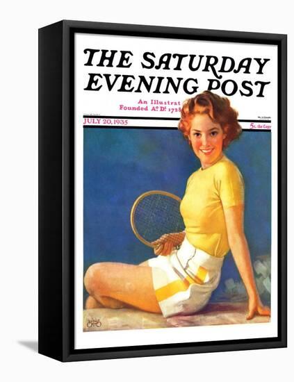 "Tennis Time-Out," Saturday Evening Post Cover, July 20, 1935-Walt Otto-Framed Stretched Canvas