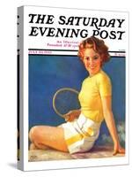 "Tennis Time-Out," Saturday Evening Post Cover, July 20, 1935-Walt Otto-Stretched Canvas