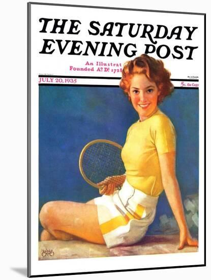 "Tennis Time-Out," Saturday Evening Post Cover, July 20, 1935-Walt Otto-Mounted Premium Giclee Print