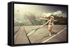 Tennis-ersler-Framed Stretched Canvas