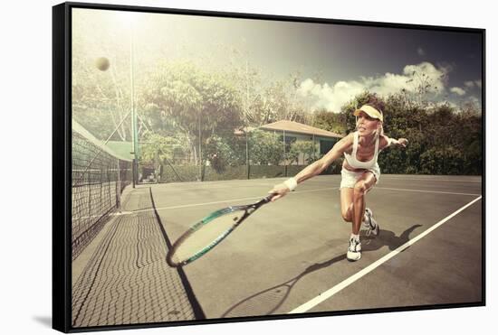 Tennis-ersler-Framed Stretched Canvas