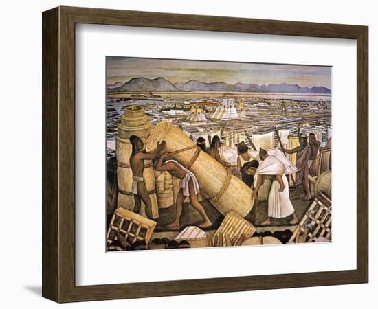 Tenochtitlan (Mexico City)-Diego Rivera-Framed Premium Giclee Print