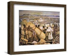 Tenochtitlan (Mexico City)-Diego Rivera-Framed Premium Giclee Print