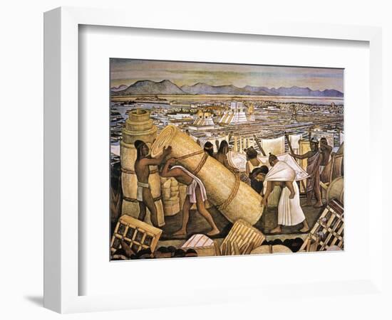 Tenochtitlan (Mexico City)-Diego Rivera-Framed Premium Giclee Print