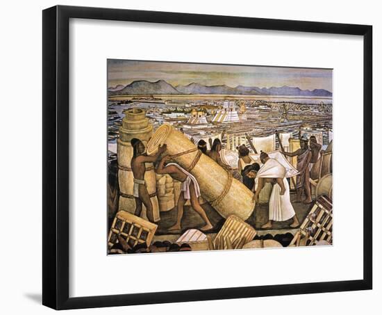 Tenochtitlan (Mexico City)-Diego Rivera-Framed Giclee Print