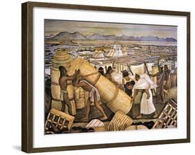 Tenochtitlan (Mexico City)-Diego Rivera-Framed Giclee Print