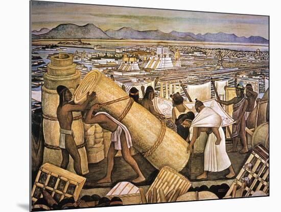 Tenochtitlan (Mexico City)-Diego Rivera-Mounted Giclee Print