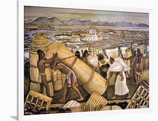 Tenochtitlan (Mexico City)-Diego Rivera-Framed Giclee Print