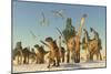 Tenontosaurus and Argentinosaurus Dinosaurs Migrating in Search of Water-Stocktrek Images-Mounted Art Print