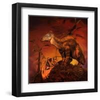 Tenontosaurus Was an Ornithopod Dinosaur from the Middle Cretaceous Period-null-Framed Art Print