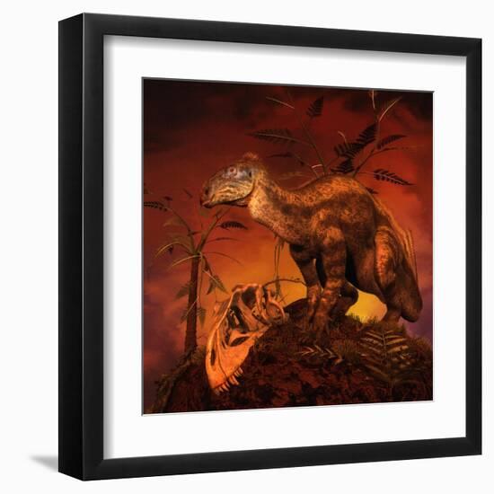 Tenontosaurus Was an Ornithopod Dinosaur from the Middle Cretaceous Period-null-Framed Art Print