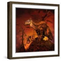 Tenontosaurus Was an Ornithopod Dinosaur from the Middle Cretaceous Period-null-Framed Art Print