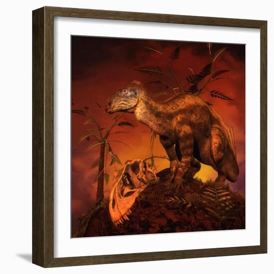 Tenontosaurus Was an Ornithopod Dinosaur from the Middle Cretaceous Period-null-Framed Art Print