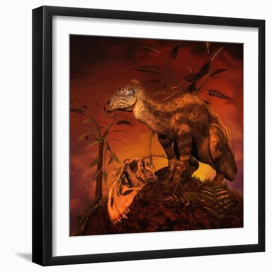 Tenontosaurus Was an Ornithopod Dinosaur from the Middle Cretaceous Period-null-Framed Art Print