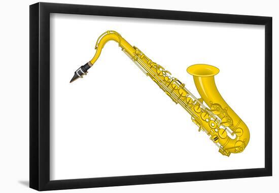 Tenor Saxophone, Brass, Musical Instrument-Encyclopaedia Britannica-Framed Poster