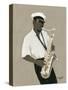 Tenor Saxophone Player-William Buffett-Stretched Canvas