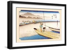 Tenryu River at Mitsuke-Ando Hiroshige-Framed Art Print